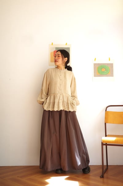 𓏭細摺落地褲管可調大寬褲10