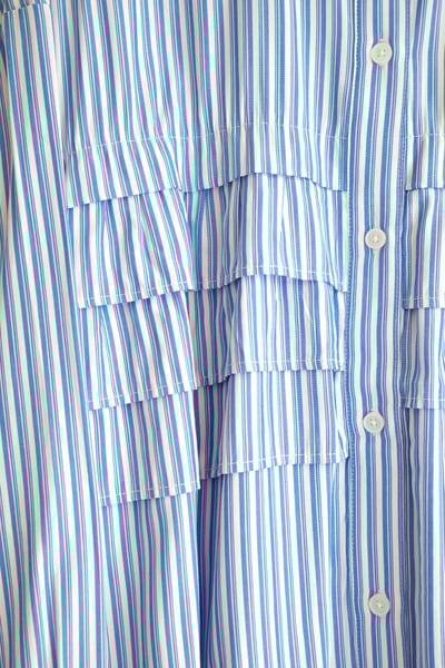 𓏭層次荷葉拼接無領襯衫19