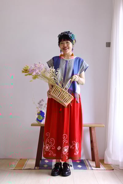 𓏭手工刺繡二重紗半身裙5