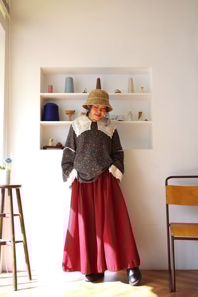 𓏭塗鴉豹紋拼接鬆身上衣10