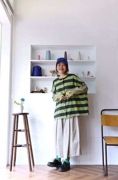 𓏭立體拼接剪裁壓摺寬褲12