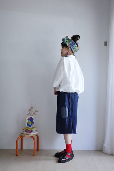 𓏭大口袋腰際澎澎抓褶短襯衫17