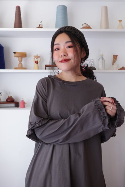 𓏭木耳花邊點綴接袖上衣15