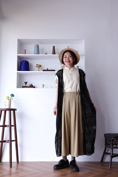 菱格鏤空洞洞長背心15