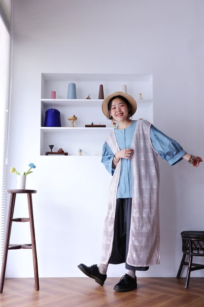 菱格鏤空洞洞長背心10