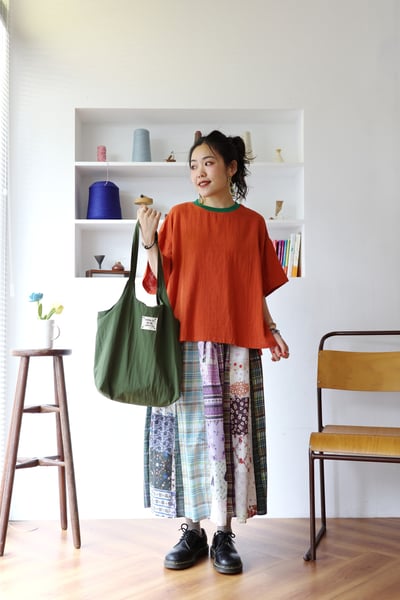 花花格紋拼布半身裙 14