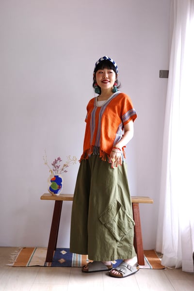 𓏭斜大口袋工作寬褲4