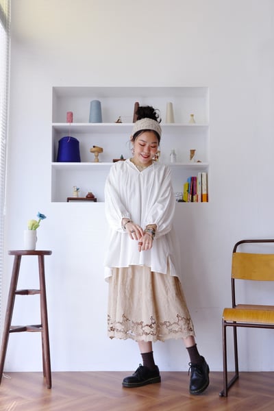 木耳花邊領鏤空雕花背心洋裝襯裙10