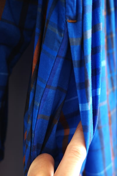 𓏭跳色格紋腰線抓摺洋裝24