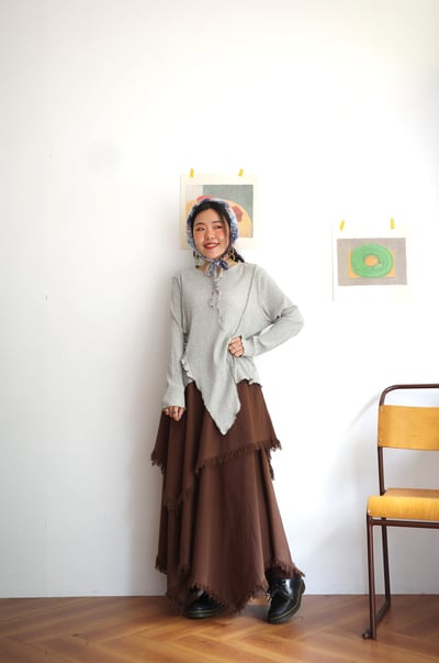 𓏭不規則拼接流蘇裙3