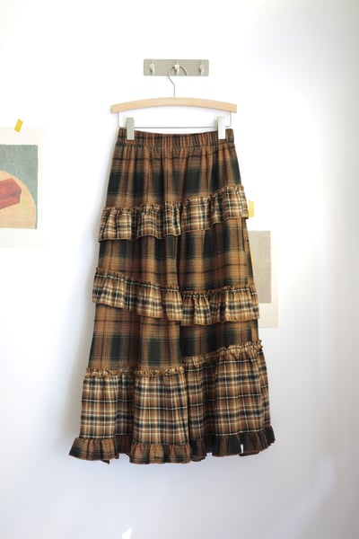 𓏭層次堆疊法蘭絨格紋裙19