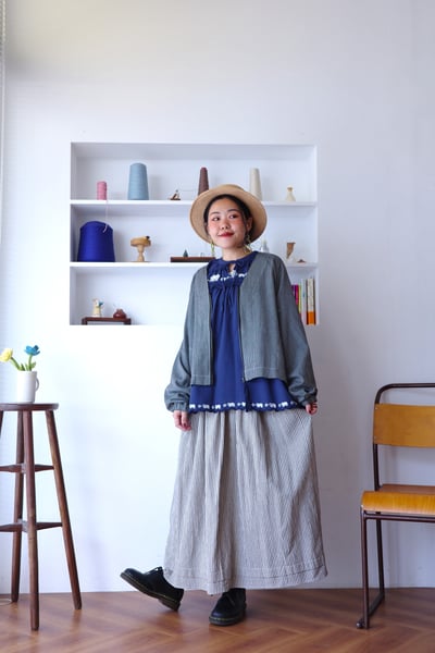 𓏭波浪花邊刺繡小布巾拼接半身裙12