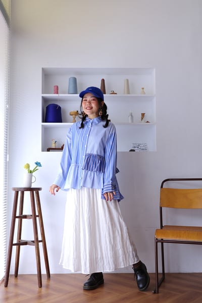 𓏭份量感和葉層次拼接襯衫3