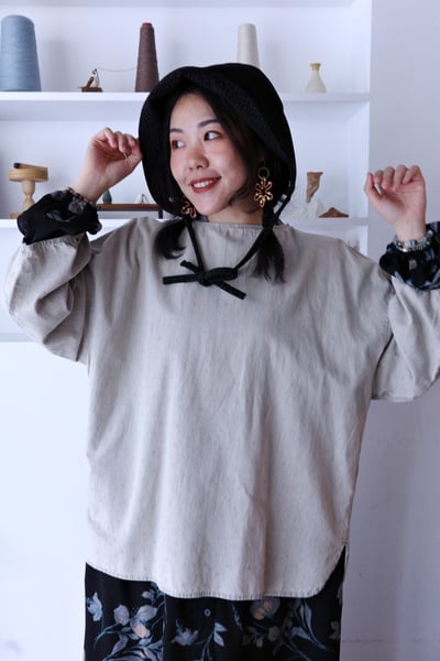 𓏭洗色丹寧七分袖簡約上衣10