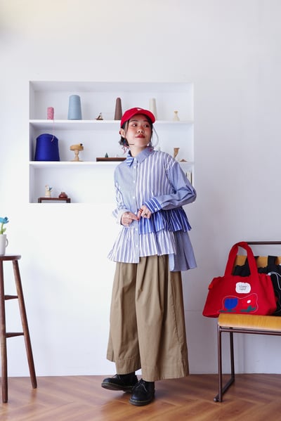 𓏭份量感和葉層次拼接襯衫8