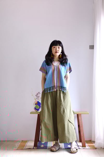 𓏭手織布流蘇Ｕ領四方衣6