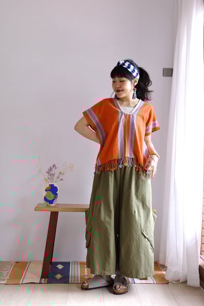 𓏭斜大口袋工作寬褲5