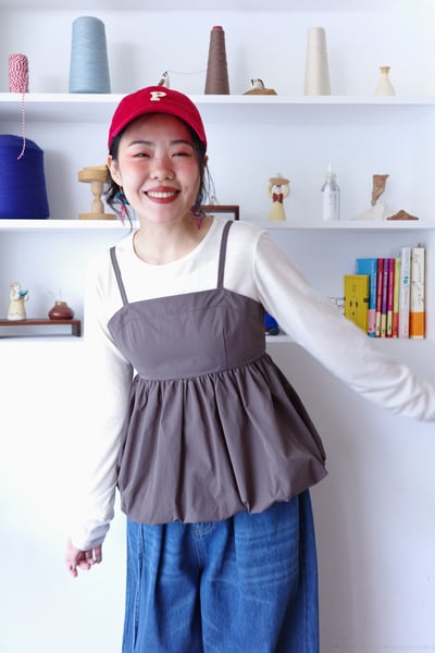 𓏭羅紋上衣Ｘ 吊帶氣球泡泡 兩件式上衣7