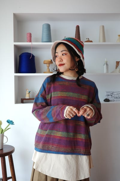 𓏭彩色鉤織漁夫帽1