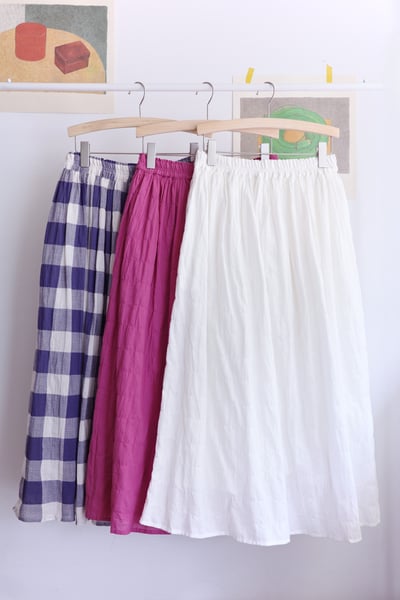 純色簡約泡泡布半身裙1