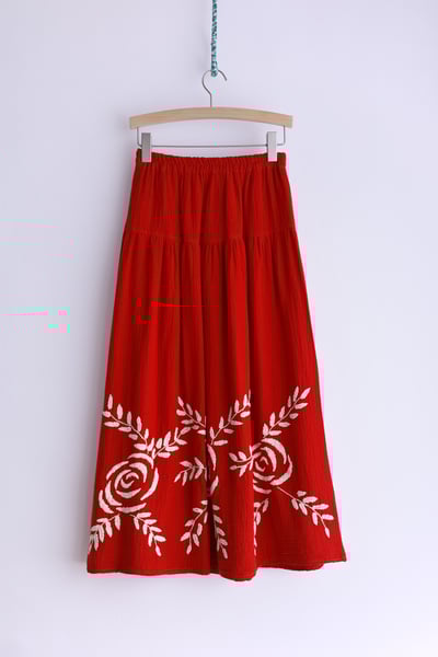 𓏭手工刺繡二重紗半身裙9