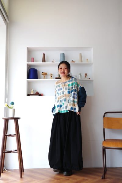 𓏭幾何色塊拼接設計上衣6