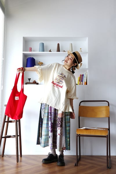 花花格紋拼布半身裙 18