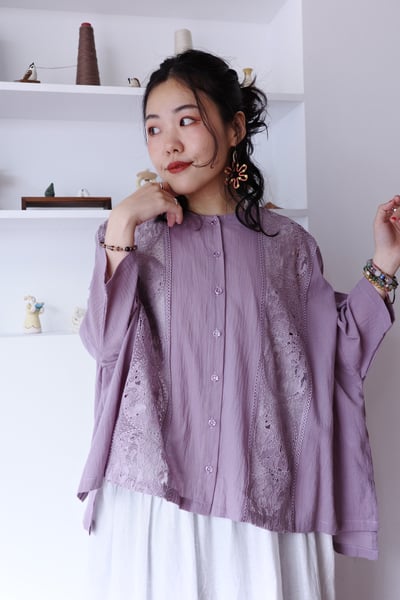 兔子企鵝精緻蕾絲刺繡罩衫上衣19