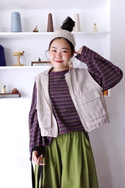 抽鬚下擺可調大口袋背心9