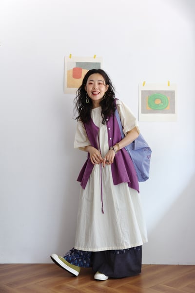 斜扣不對稱下擺抽鬚開襟背心13