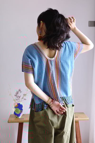 𓏭手織布流蘇Ｕ領四方衣18