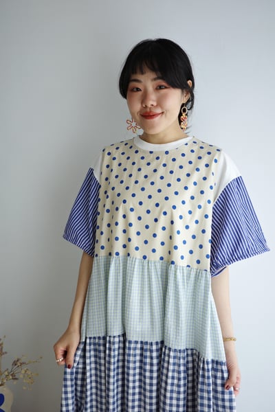 𓏭拼接袖口繫帶小鵝刺繡2way上衣6