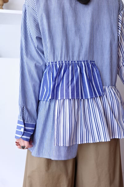 𓏭份量感和葉層次拼接襯衫18