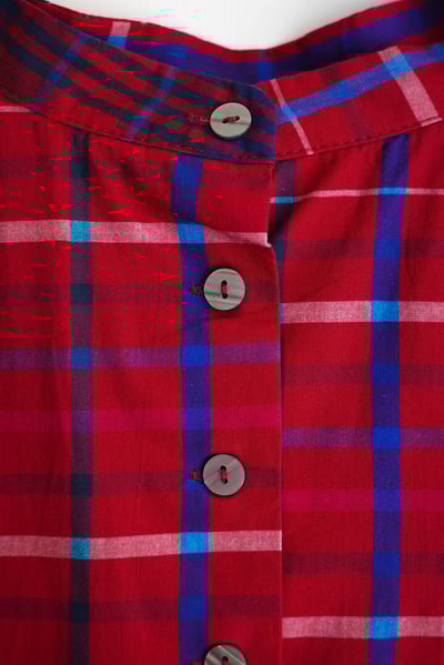 𓏭跳色格紋腰線抓摺洋裝22