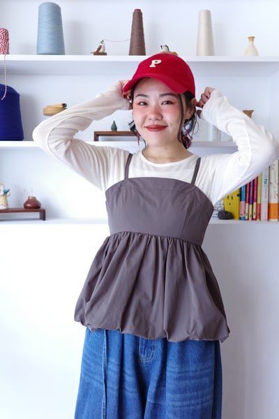 𓏭羅紋上衣Ｘ 吊帶氣球泡泡 兩件式上衣15