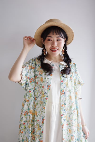 𓏭豐盛花果印花開襟洋裝13