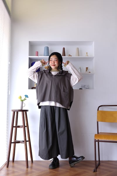 𓏭羅紋拼接小蘑菇別針上衣5