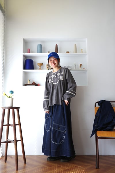 𓏭圖騰刺繡鏤空織帶直紋上衣5