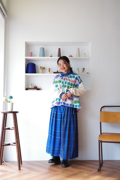 𓏭幾何色塊拼接設計上衣9