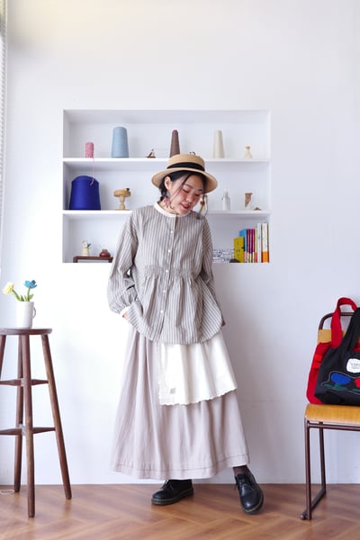 𓏭波浪花邊刺繡小布巾拼接半身裙16