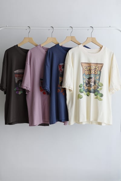 𓏭貓貓狗狗點心木耳袖口Ｔ-shirt1
