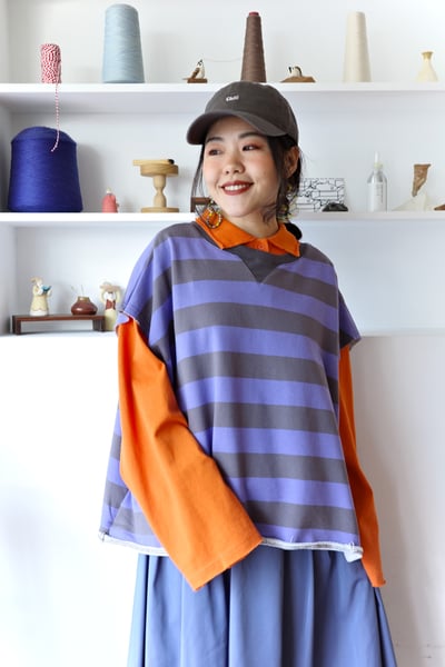 𓏭前後兩穿開襟毛巾布鬆身背心13