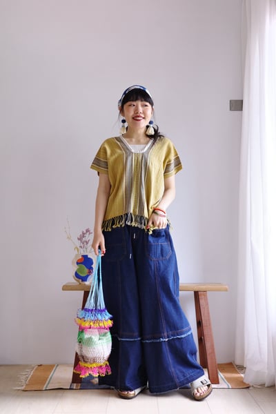 𓏭手織布流蘇Ｕ領四方衣12