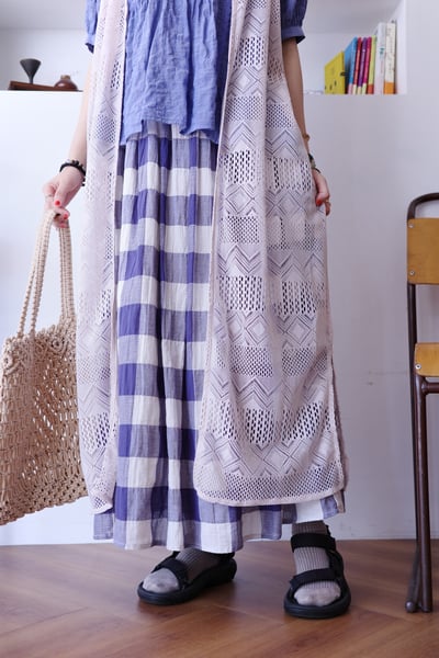 菱格鏤空洞洞長背心18