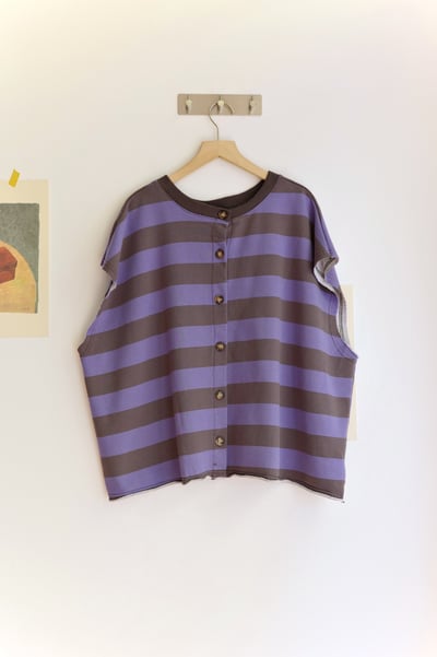 𓏭前後兩穿開襟毛巾布鬆身背心20