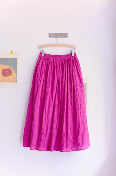 純色簡約泡泡布半身裙22