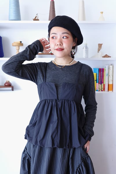 𓏭羅紋上衣Ｘ 吊帶氣球泡泡 兩件式上衣8