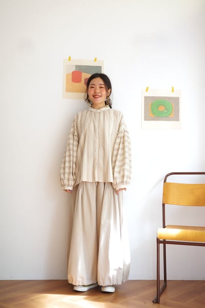 𓏭細摺落地褲管可調大寬褲6