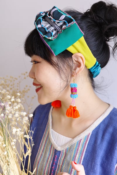 刺繡串珠流蘇耳環7