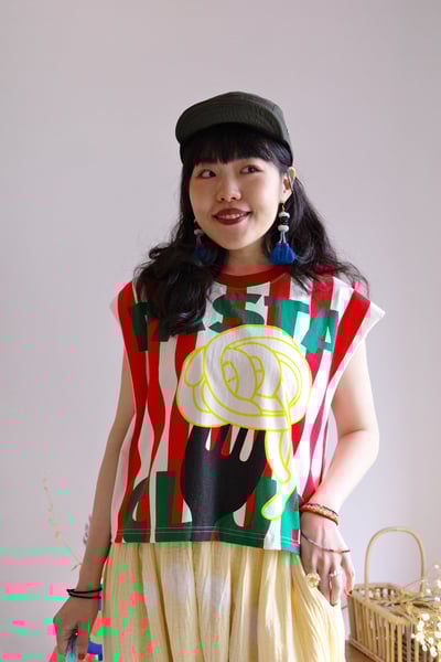 𓏭義大利麵復古塗鴉法式袖T-shirt6